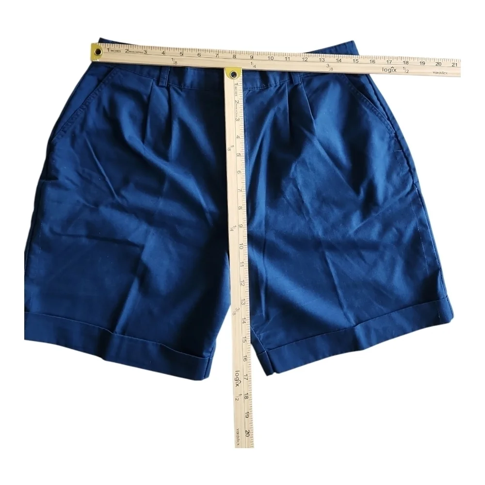 Vintage Lord Isaacs Blue Shorts Sz 16 Made USA Pleated High Waist